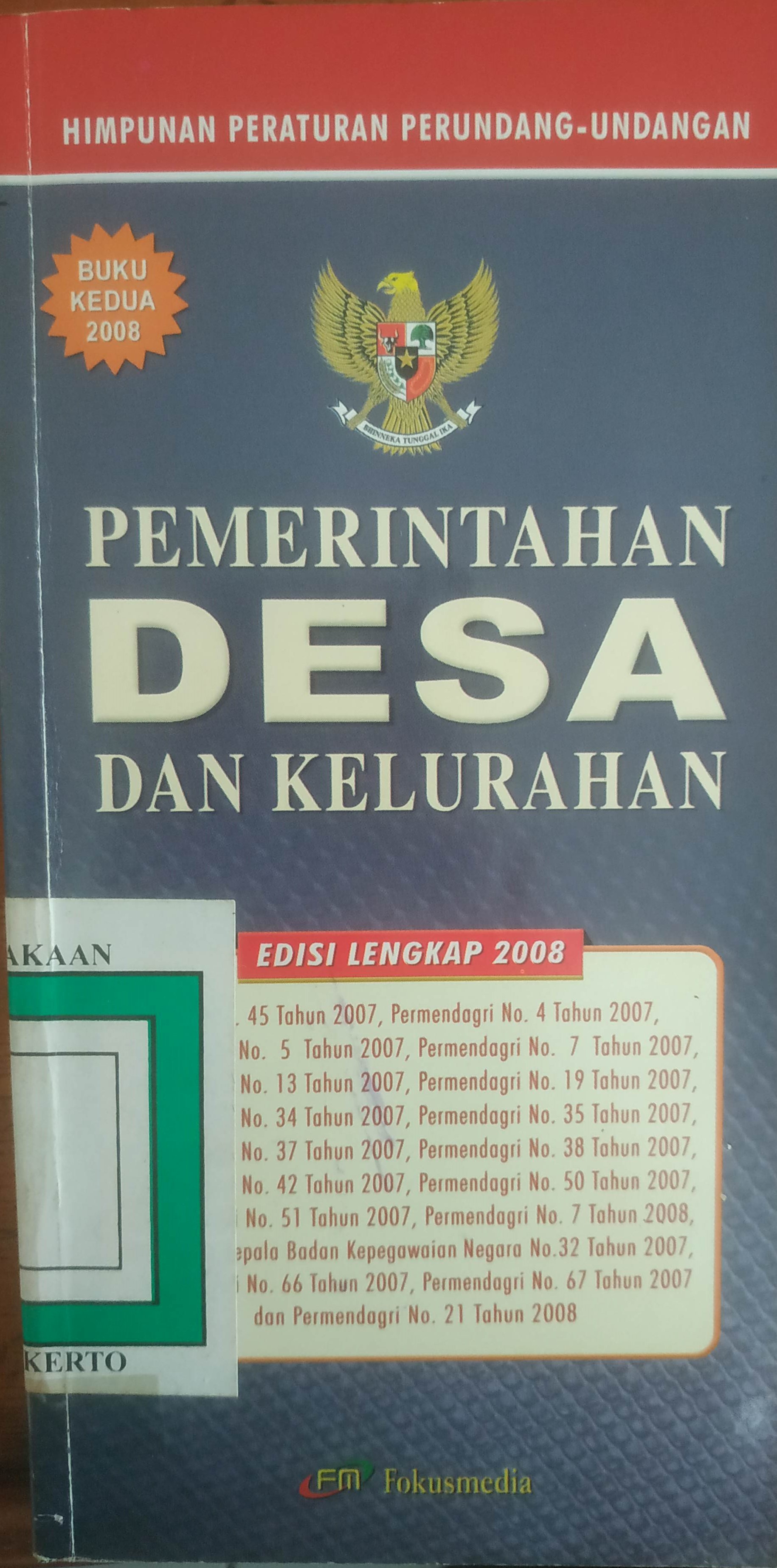 Cover Himpunan peraturan perundang-undangan RI tentang Pemerintahan Desa dan Kelurahan