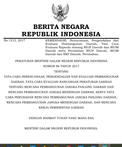 Cover Tata Cara Perencanaan, Pengendalian dan Evaluasi Pembangunan Daerah, Tata Cara Evaluasi Rancangan Peraturan Daerah tentang Rancangan Peraturan Daerah Tentang Rencana Pemb