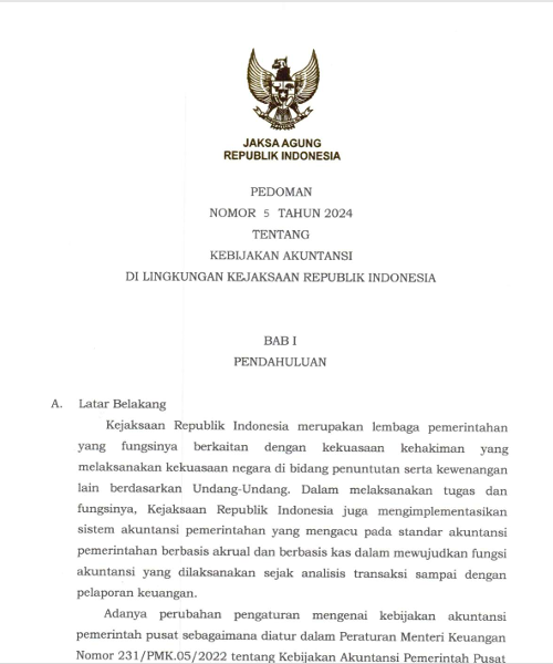 Cover Kebijakan Akuntansi di Lingkungan Kejaksaan RI