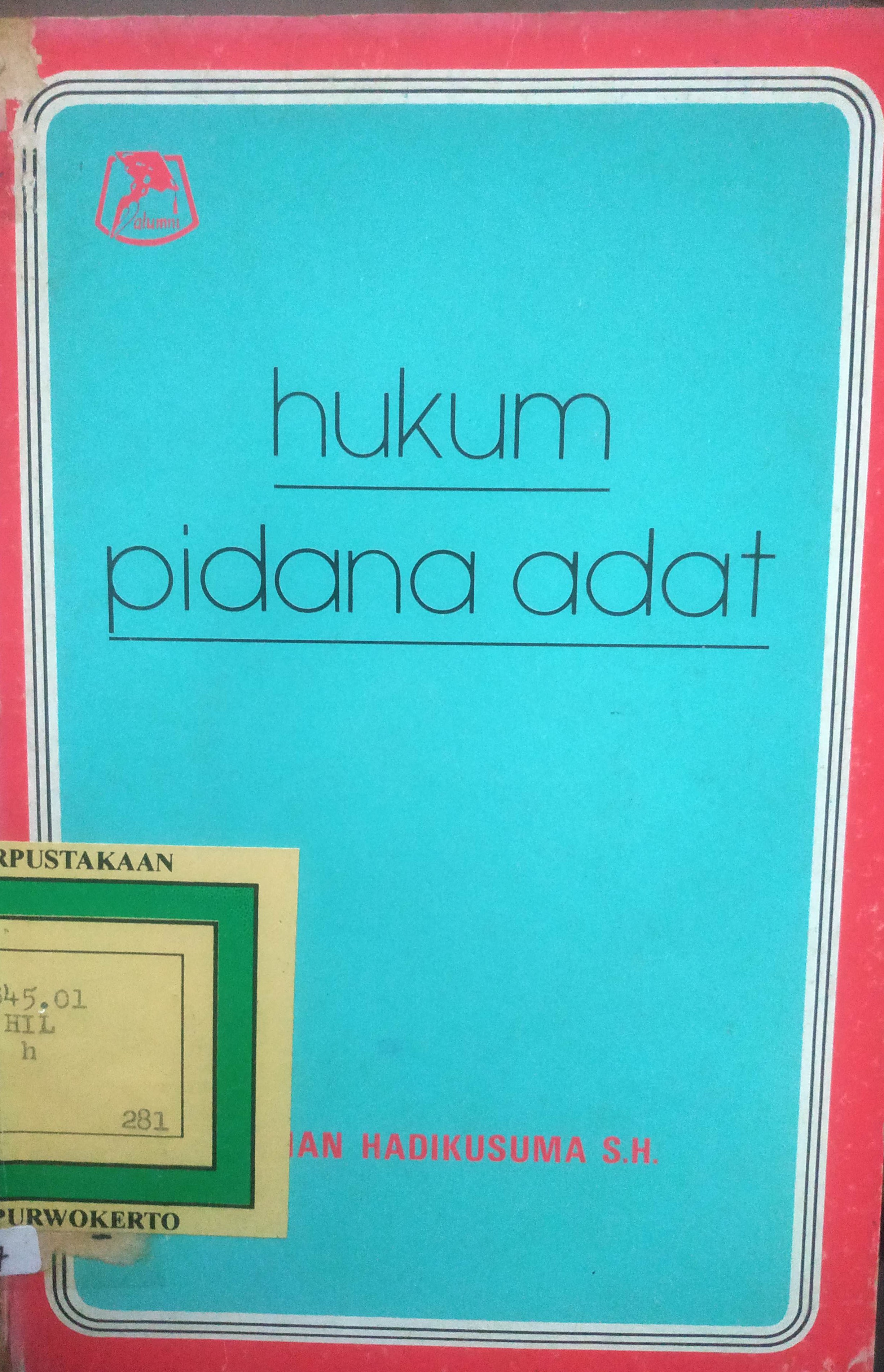 Cover Hukum Pidana Adat