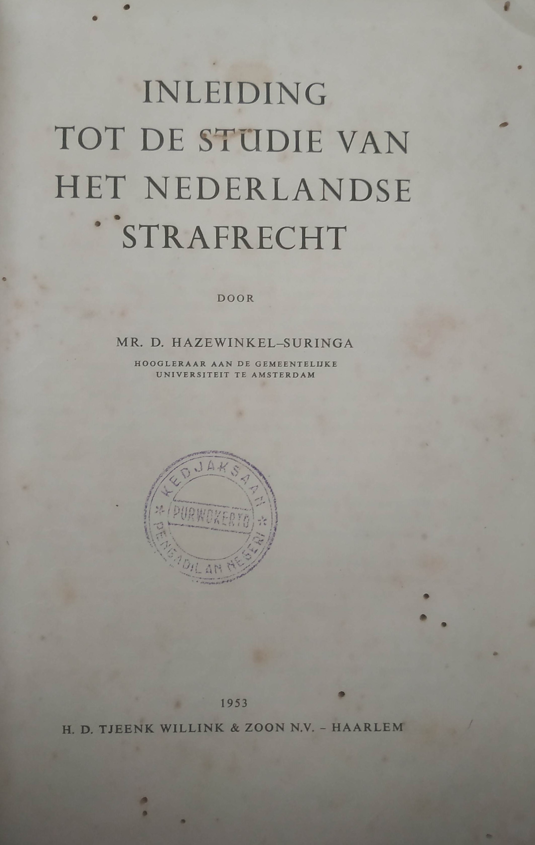 Cover Inleiding TOT De studie Van Het Nederlandse Strafrecht