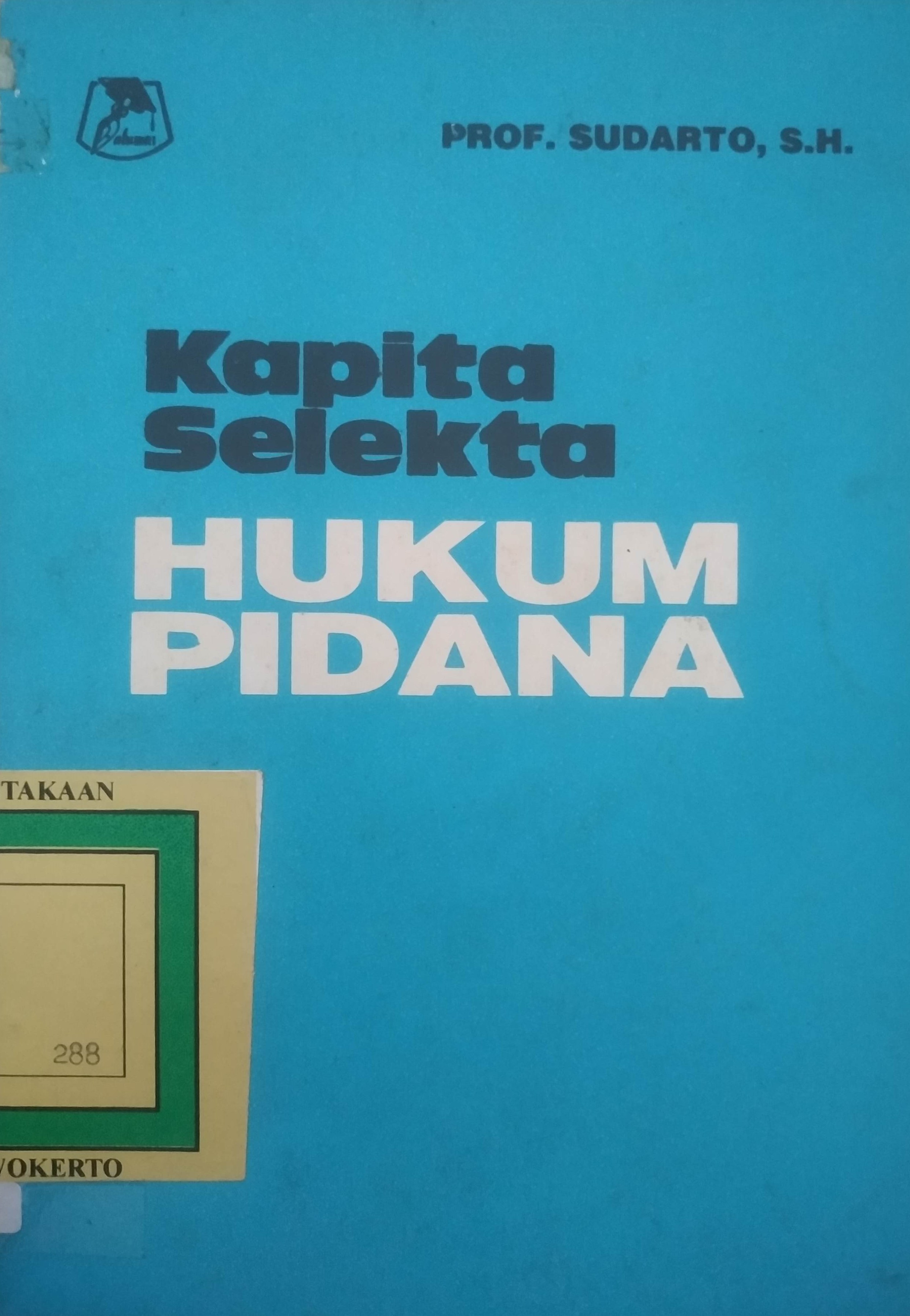 Cover Kapita Selekta Hukum Pidana