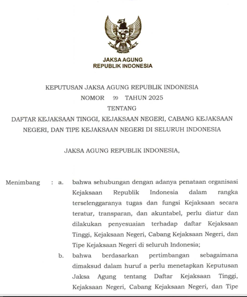 Cover DAFTAR KEJAKSAAN TINGGI, KEJAKSAAN NEGERI, CABANG KEJAKSAAN NEGERI, DAN TIPE KEJAKSAAN NEGERI DI SELURUH INDONESIA