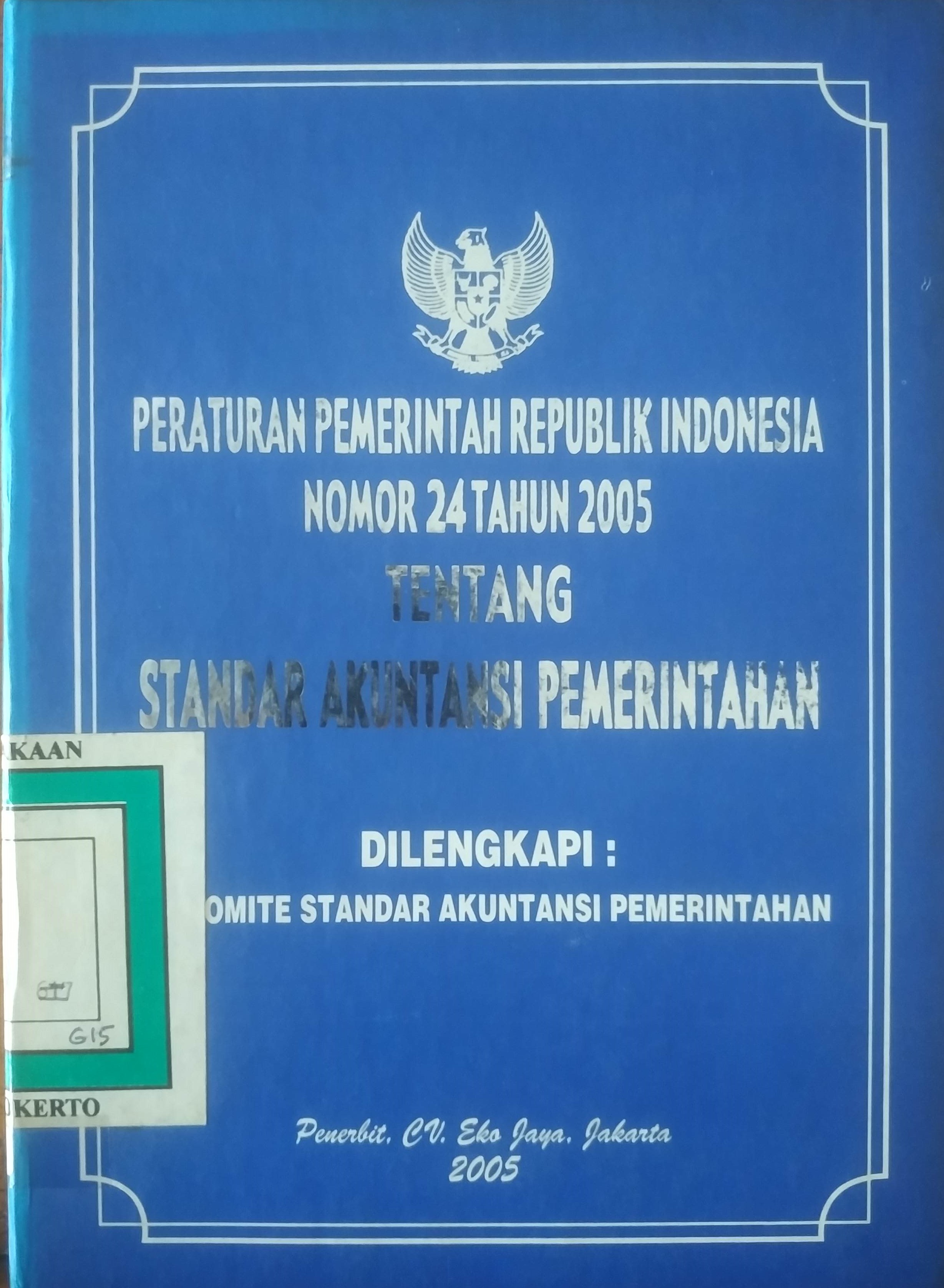 Cover PPRI No. 24 Tahun 2005 tentang Standar Akutansi Pemerintahan