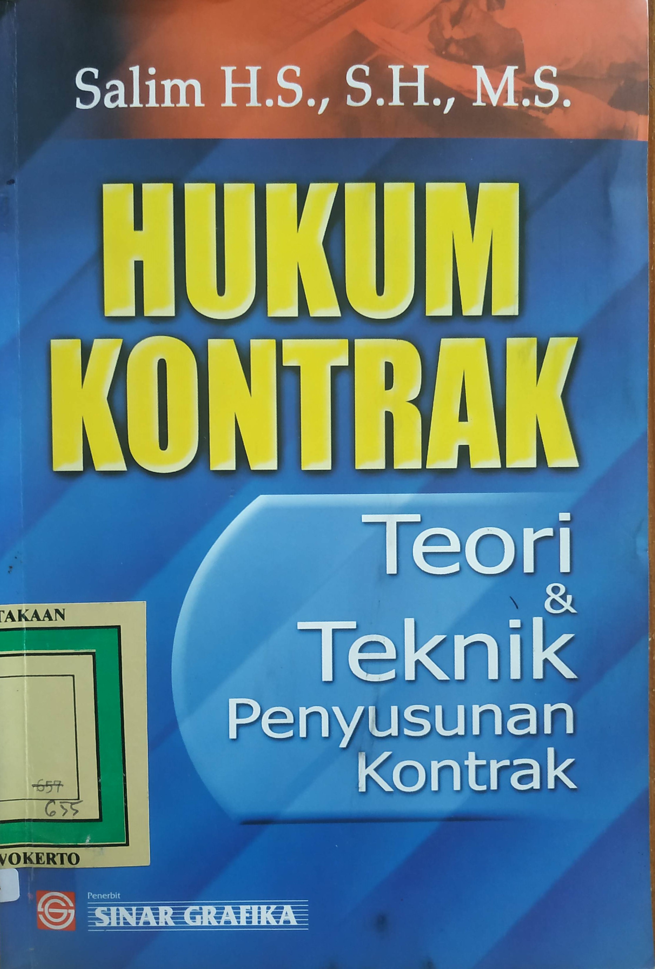 Cover Hukum Kontrak 
(Teori dan Teknik Penyusunan Kontrak)