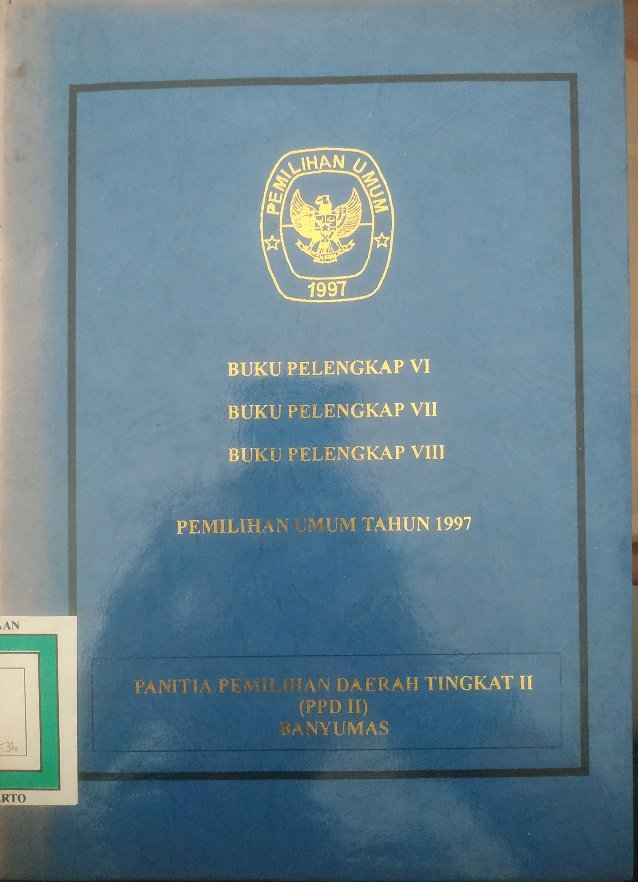 Cover Buku Pelengkap VI,VII,VIII Pemilu th. 1997