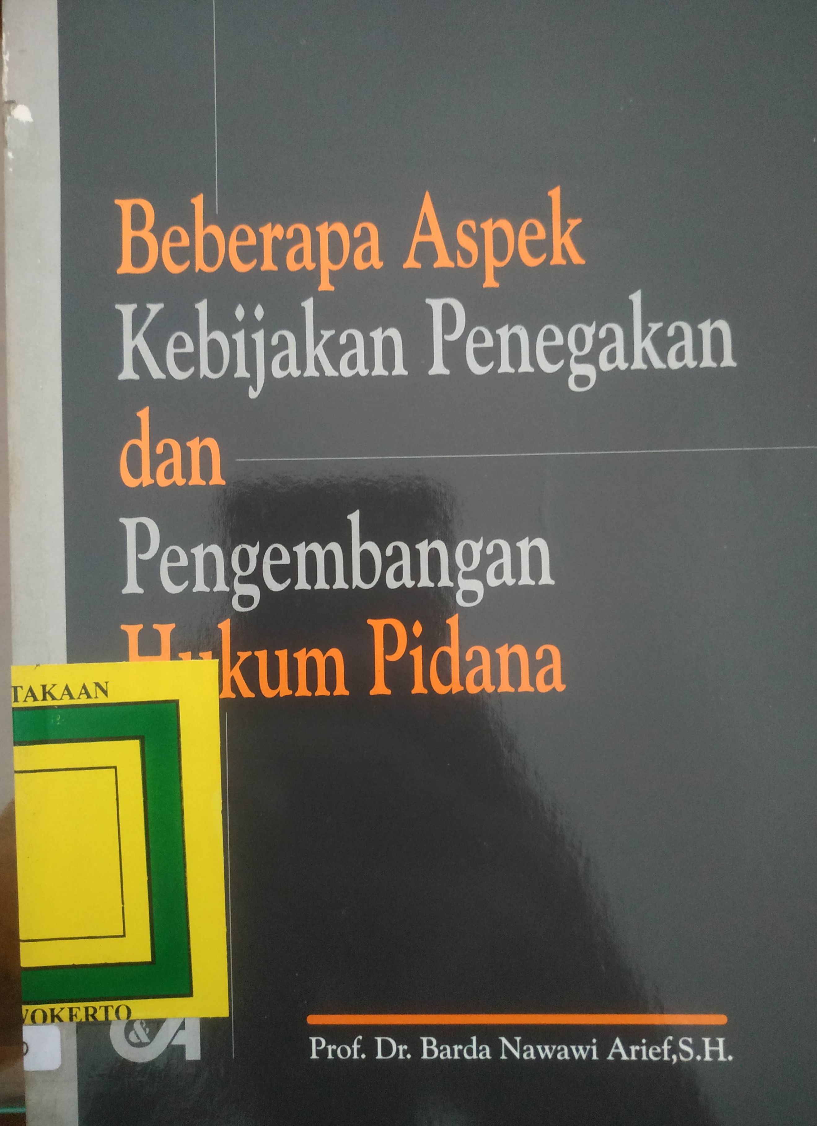 Cover Beberapa Aspek Kebijakan Penegakan dan Pengembangan Hukum Pidana