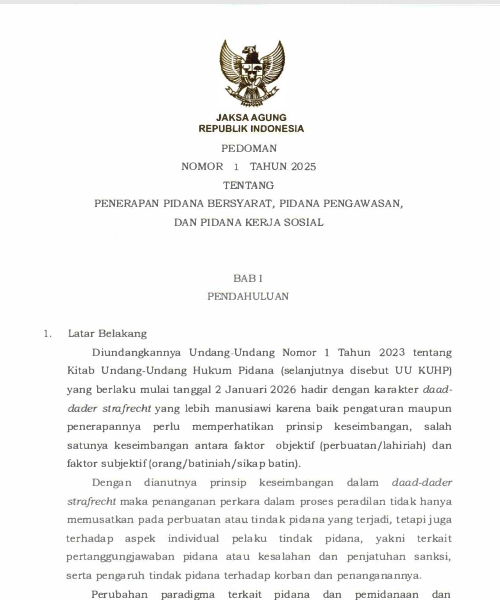 Cover Penerapan Pidana Bersyarat, Pidana Pengawasan, dan Pidana Kerja Sosial