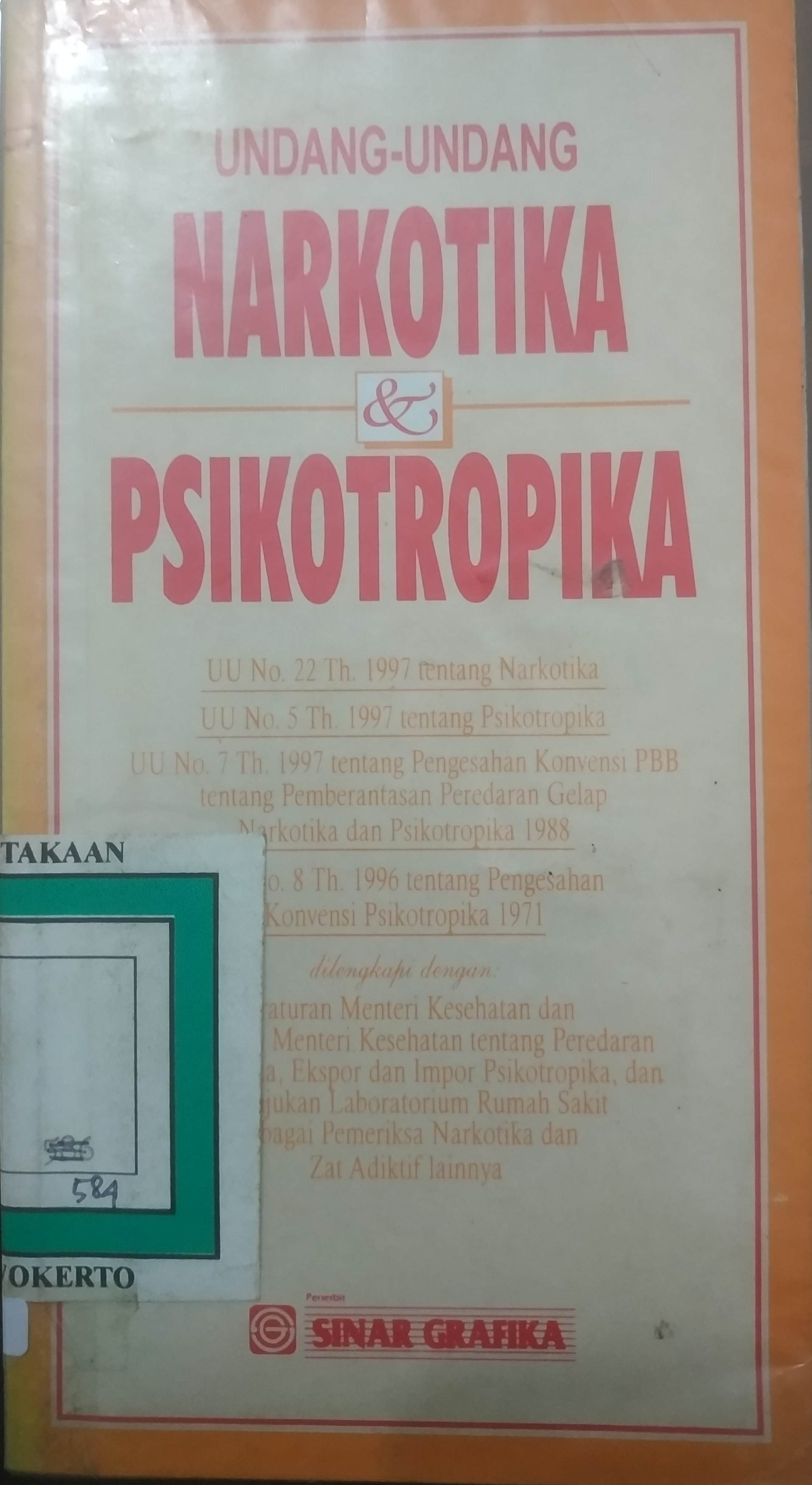 Cover Undang-undang Narkotika dan Psikotropika