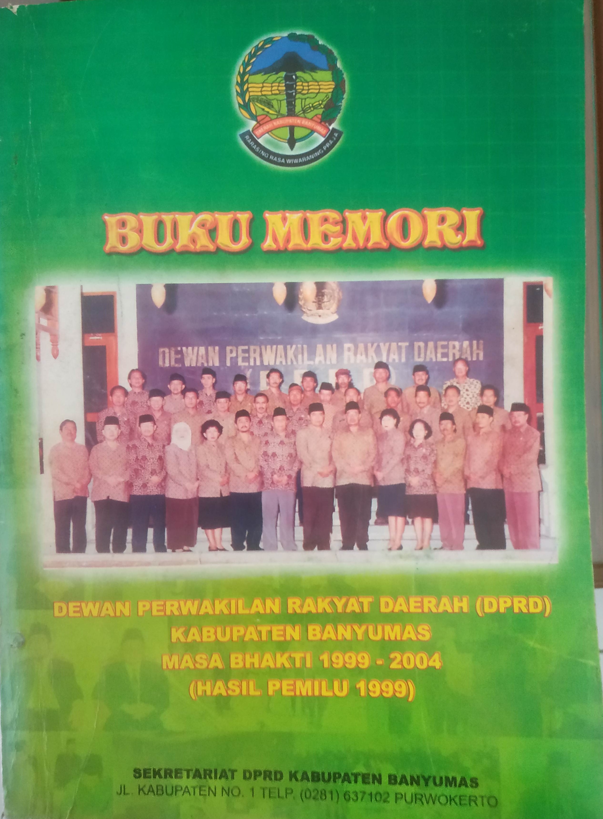 Cover Buku Memori DPRD Kab. Banyumas Masa Bhakti 1999 Buku III