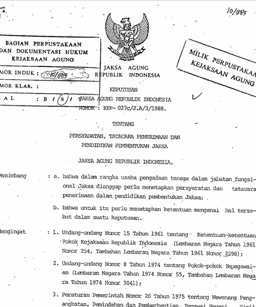 Cover PERSYARATAN, TATA CARA PENERIMAAN DAN PENDIDIKAN PEMBENTUKAN JAKSA