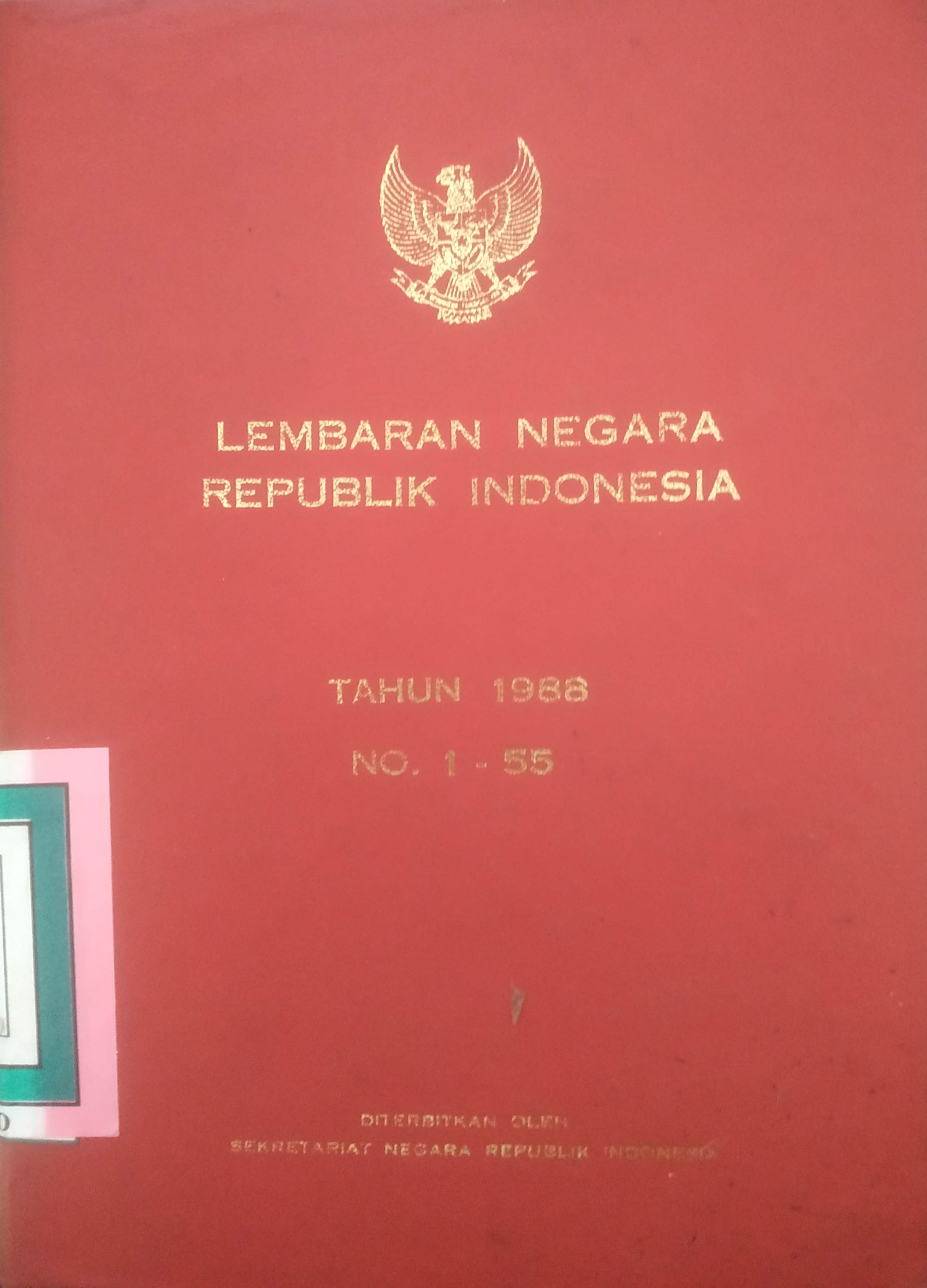 Cover Lembaran Negara Republik Indonesia Tahun 1988 No.1-55