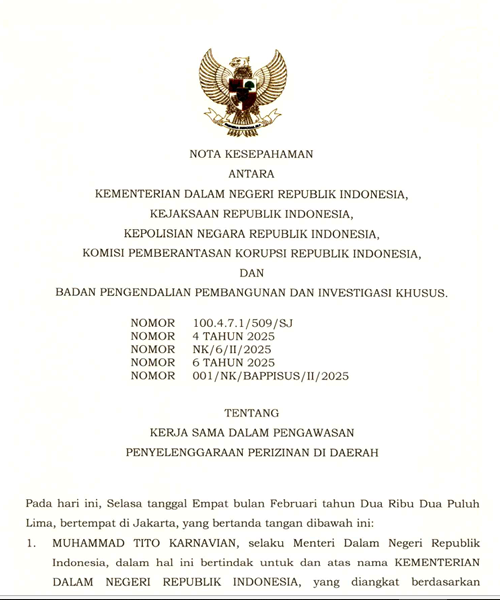 Cover KERJA SAMA DALAM PENGAWASAN PENYELENGGARAAN PERIZINAN DI DAERAH